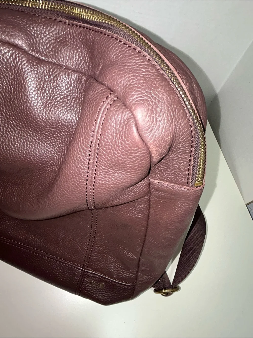 The Sak De Young Brown Pebbled Leather Zip Backpack